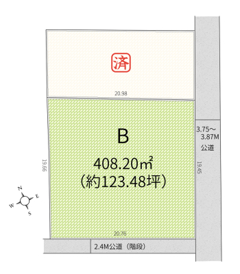 区画図 ■敷地面積 408.20�u（約123.48坪）