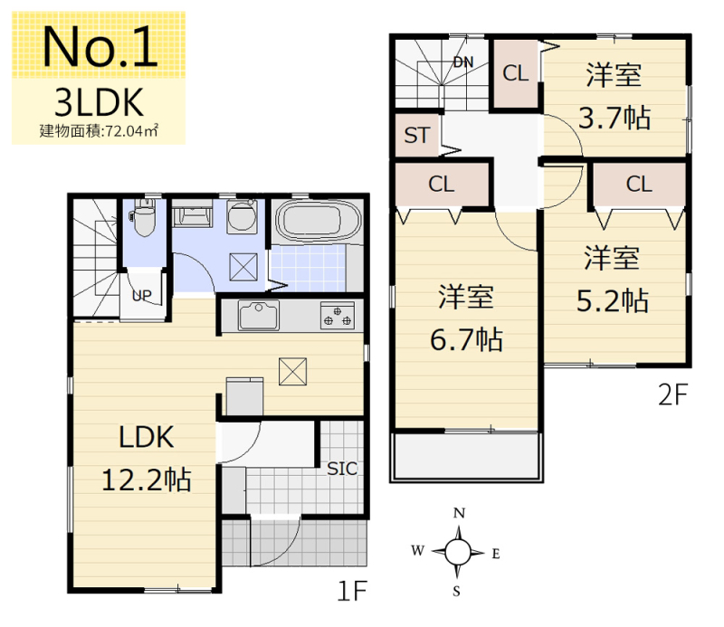 Ԏ} 3LDK+J[Xy[X2䕪iԎɂj