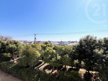  南バルコニーからの眺望。現在周辺には高い建物がなく見晴らしが良いです。