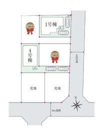 区画図 全6区画の整った街並み