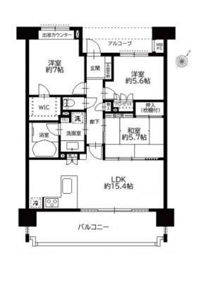 間取り図 　8階・南東向きの3LDK！