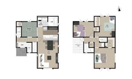 間取り図 ＜3号棟／4LDK＋WIC＋SIC／建物面積99.36㎡＞