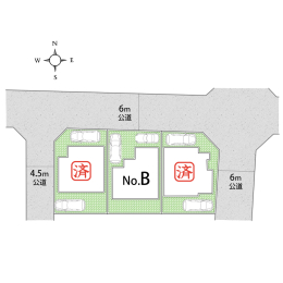 区画図 全3棟の新築一戸建て分譲現場