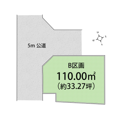 現地土地写真 B区画：公簿110.00㎡（約33.27坪）