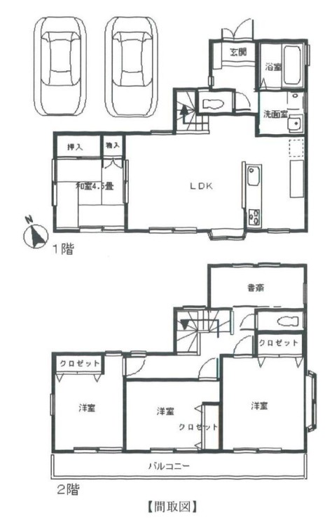 �Ԏ��} 4LDK�^�y�n�ʐρF168.73�u�i��51.04�؁j�^�����ʐρF100.80�u�i��30.49�؁j