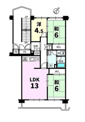 �Ԏ��} �@22����11�K�@3LDK
��L�ʐρF76.34�u�i�ǐc�j
�o���R�j�[�F9.36�u�u