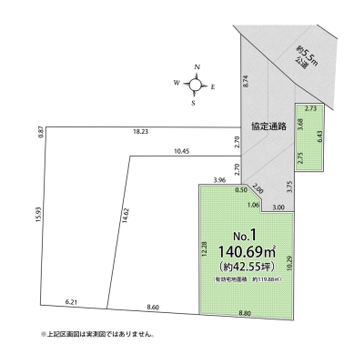 ���} 1����@�y�n�ʐρF140.69�u�i�L����n�ʐρ@��119.88�u�j