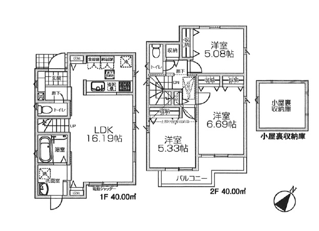  3LDK�@�~�n�ʐρF80�u(24.2��)�@�����ʐρF100.05�u(30.26��)