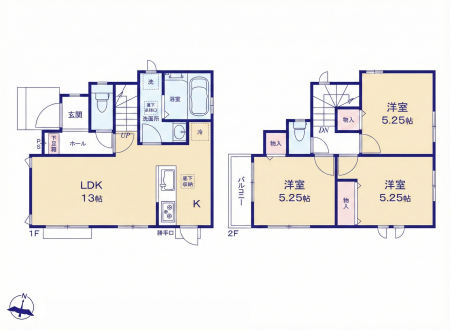 �Ԏ��} 3LDK�@�~�n�ʐρF89.37�u(27.03��)�@�����ʐρF69.86�u(21.13��)