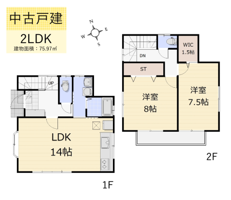 �Ԏ��} 2LDK�^�����ʐ�75.97�u