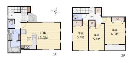 �Ԏ��} �@��A������3LDK�{�J�[�X�y�[�X�B�S4���̕����n���B