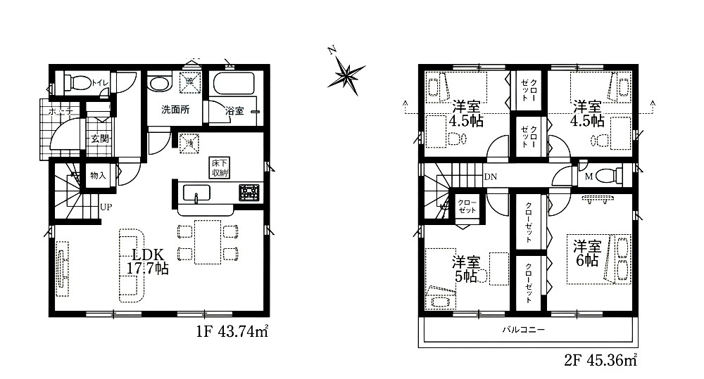  4�����^4LDK�^�~�n�ʐρF115.03�u�@�����ʐρF89.10�u