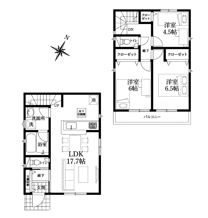  1�����^3LDK�^�~�n�ʐρF100.62�u�@�����ʐρF77.76�u