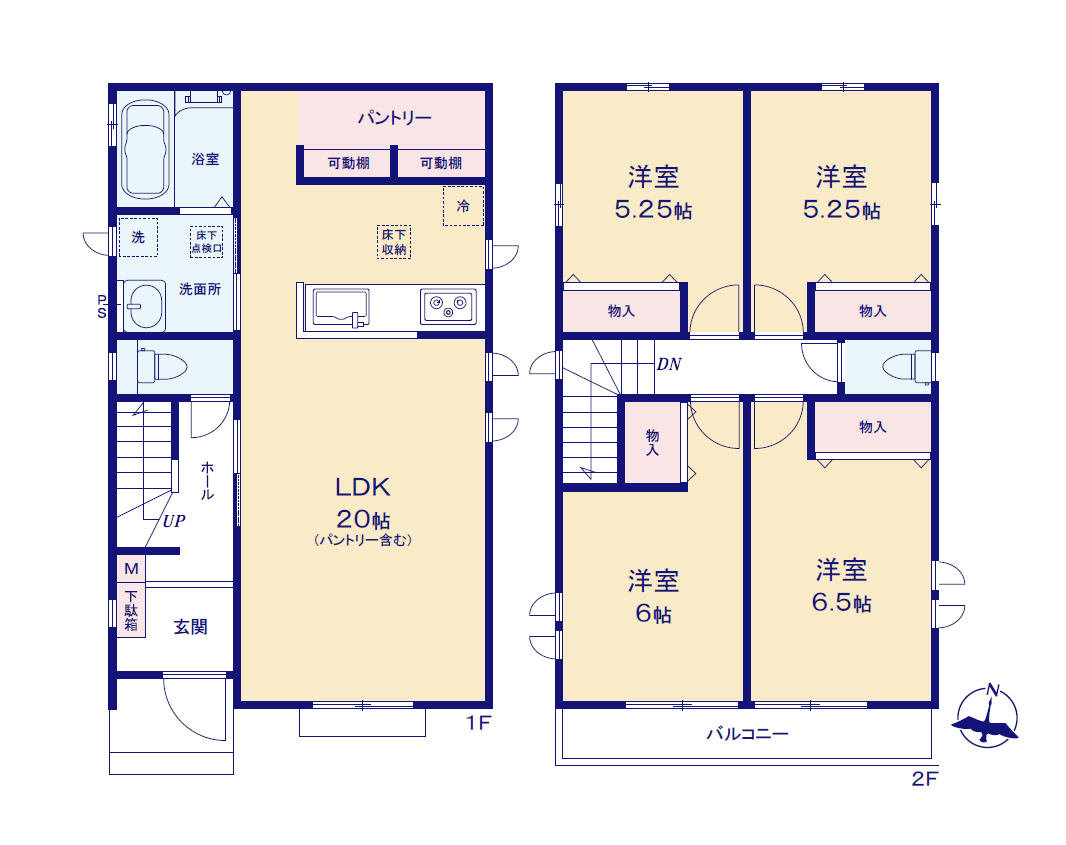  B�����^4LDK�^�~�n�ʐρF124.90�u�@�����ʐρF98.53�u