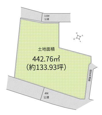 区画図 ＜敷地面積/442.76�u（約133.93坪）＞