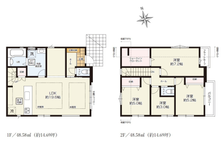  4LDK+WIC+PAN�^�����ʐ�97.16�u�i��29.39�؁j