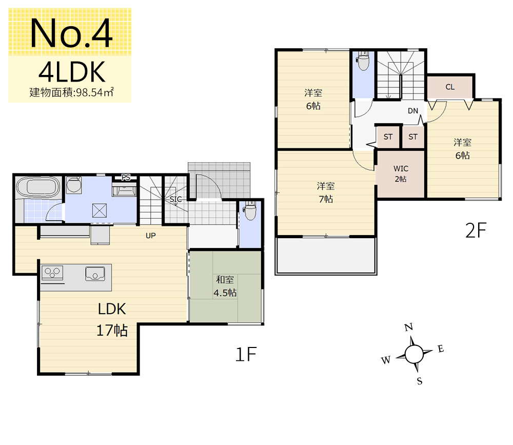  ��4������4LDK+WIC+SIC�^�����ʐ�98.54�u�i��29.80�؁j
