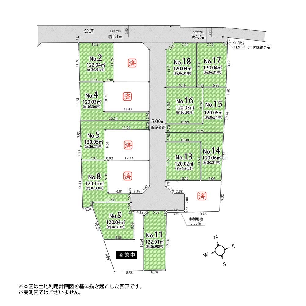 中央・全18区画